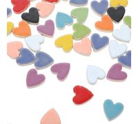 Heart Ceramic Mosaic Tiles for DIY Crafts, Bright Color Pieces | Kitchen Tiles Ceramic, Premixed Grout Included, Smooth Glazed Surfaces, for Picture Frames and Trays Random Color