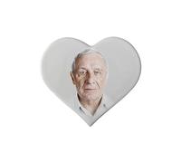 Heart Ceramic Porcelain Plaque for Headstone - Memorial Ceramic Photo (3.54″ (9cm) Wide)