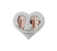 Heart Ceramic Porcelain Plaque for Headstone - Memorial Ceramic Photo (6.69″ (17cm) wide)