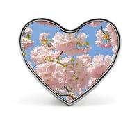 Heart Cherry Blossom Brooch Classic Mini Pin 1 Inch Aluminum Alloy Lapel Pin Personalized Button Badge for Backpack Hat Suit Jacket Clothing Decoration