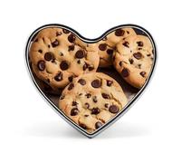 Heart Chocolate Chip Biscuits Brooch Classic Mini Pin 1 Inch Aluminum Alloy Lapel Pin Personalized Button Badge for Backpack Hat Suit Jacket Clothing Decoration