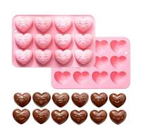 Heart Chocolate Silicone Molds - 12 Different Heart-Shaped 3D Chocolates, Perfect for Making Exquisite Desserts on Valentine's Day