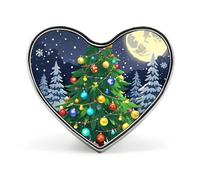 Heart Christmas Eve Brooch Classic Mini Pin 1 Inch Aluminum Alloy Lapel Pin Personalized Button Badge for Backpack Hat Suit Jacket Clothing Decoration