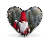 Heart Christmas Gnome Brooch Classic Mini Pin 1 Inch Aluminum Alloy Lapel Pin Personalized Button Badge for Backpack Hat Suit Jacket Clothing Decoration