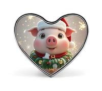Heart Christmas Hat Brooch Classic Mini Pin 1 Inch Aluminum Alloy Lapel Pin Personalized Button Badge for Backpack Hat Suit Jacket Clothing Decoration