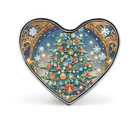 Heart Christmas Puzzles Brooch Classic Mini Pin 1 Inch Aluminum Alloy Lapel Pin Personalized Button Badge for Backpack Hat Suit Jacket Clothing Decoration