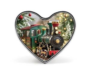 Heart Christmas Train Brooch Classic Mini Pin 1 Inch Aluminum Alloy Lapel Pin Personalized Button Badge for Backpack Hat Suit Jacket Clothing Decoration