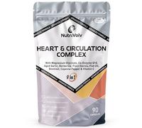 Heart & Circulation Complex | 90 Capsules | Healthy Circulation, Blood Pressure, Energy, Heart Support | Antioxidant | Fish Oil, CoQ10, Magnesium, Aged Garlic, Beetroot & More | UK Made | by NutriVolv