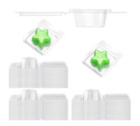 Heart Clamshells for Wax Melts, 100PCS DIY Star Empty Clamshells, Dangling Wax Melt Boxes for Handmade Candles, Melted Waxes Strips, Scented Candle Storage