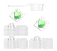 Heart Clamshells for Wax Melts, 100PCS DIY Star Empty Clamshells, Dangling Wax Melt Boxes for Handmade Candles, Melted Waxes Strips, Scented Candle Storage