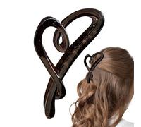 Heart Claw Hair Clip - 12cm Long Resin PC Handle Lightweight Comfortable Design Non-Slip Hair Accessory Stylish Addition to Daily | Cute Decorative Hair Clip for Lady