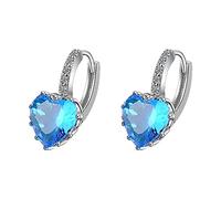 Heart Clip Huggie Love Girls Earrings Hypoallergenic Sleeper Earring Lightweight Sterling Silver Huggie Hoops Cubic Zirconia Earring For Women Girls Heart Zircon Hoops Earrings