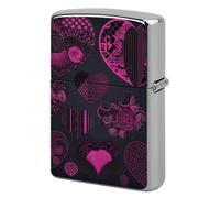 Heart Collection Lighter Case Metal Protective Cover with Double-Sided Art Design, Cool Lighters Pouch Shockproof Lighter Cover for Men Women Gifts, Lighters Not Included