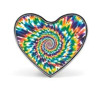 Heart Colorful Spiral Tie Dye Brooch Classic Mini Pin 1 Inch Aluminum Alloy Lapel Pin Personalized Button Badge for Backpack Hat Suit Jacket Clothing Decoration