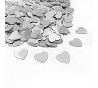 Heart Confetti Valentine's Day Silver Table Confetti Metallic Foil for Party Wedding Happy Birthday Baby Showe Bridal Shower Festival Theme Party Decorations Supplies(Silver)