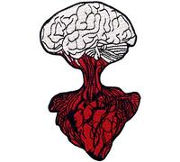 Heart Connect Brain Patch Embroidered Applique Badge Iron On Sew On Emblem