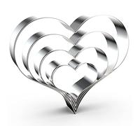 Heart Cookie Cutter Set Large/Small/Mini - 5 Inch, 4 Inch, 3 Inch, 2 Inch - 4 Piece Valentine's Heart Shaped Cookie Cutters Shapes Biscuit Molds for Baking - Stainless Steel