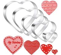 Heart Cookie Cutter, Valentines Decorations, 5 PCS Valentine's Day Heart Shaped Cookie Cutter, Baking Heart Shape Cookie Cutter Set, Heart Shape Cookie Cutter for Baking, Valentine's Day Gifts