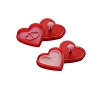 Heart Cookie Stamps - Set of 2, Red/Pink