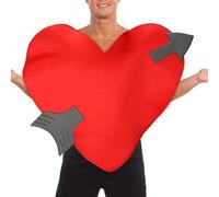 Heart Costume Adult - Vivid Scarlet Design, Comfortable Pullover Style, Breathable Textile Material, Playful Romantic Look | Holiday Gathering Attendance For Stage Performance Festival Social Fun