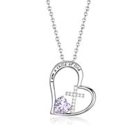 Heart Cross Birthstone Baptism Gifts First Communion Gifts for Girls Goddaughter Daughter Teens Women for girls