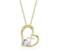 Heart Cross Birthstone Jewelry Baptism s First Communion for Girls Goddaughter Daughter Teens Women