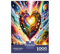 Heart Crowd Light 1000 Pieces Classic Jigsaw Puzzle Universal Unity Vibe Jigsaw Puzzle Set Thick Cardboard Impossible Hard Challenging Relaxation Creativity Gift Giving Indoor Leisure Puzzle 70x50cm/1