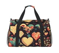 Heart Crush Flower Hand Travel Bag.Fashionable Design, Large Storage Capacity, Suitable For Business Trips And Short Trips., Black, One Size