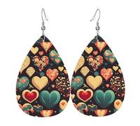 Heart Crush Flower Leather Earring. Stylish teardrop shape, perfect for women, and a great decorative choice for parties and holidays.