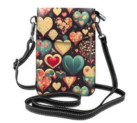 Heart Crush Flower Small Cell Phone Purse, Floral Print Crossbody Bag, Pu Leather Mini Wallet With Shoulder Strap, Secure Magnetic Closure.