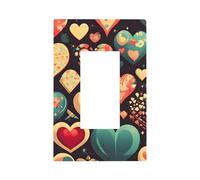 Heart Crush Flower Unbreakable Polycarbonate Switch Plate-Modern 1 Gang Light Cover for Home Office with Matching Screws