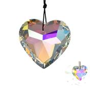 Heart Crystal Sun Catcher, Glass Rainbow Suncatcher for Windows, Hanging Ornament, Crystal Suncatcher Rainbow Maker, Heart Prism Decorations Rainbow Maker for Window Office Home Garden Decoration
