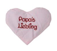 Heart Cushion with Saying for Babies Heat Cushion with Rapeseed Rapeseed Cushion with Saying Grain Pillow Personalised Cushion for Warming, Size: Approx. 15 x 17 cm (Pink Papas Favourite)