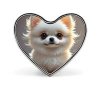 Heart Cute Pomeranian Brooch Classic Mini Pin 1 Inch Aluminum Alloy Lapel Pin Personalized Button Badge for Backpack Hat Suit Jacket Clothing Decoration