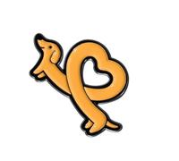 Heart Dachshund Shirt Lapel Pins Cartoon Character Enameled Brooch Pin Dog Enameled Pins Badge Clothes Bag Jewelry Funny Button