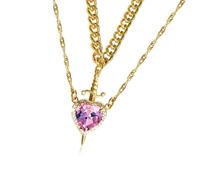 Heart Dagger Pendant Necklace for Women, Elegant Gothic Jewelry for Daily Wear & Special Occasions, Trendy Layered Chain Accessory for Casual Outfits and Date