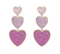 Heart Dangle Earrings for Women Summer Earrings for Women Hot Pink Heart Jewelry Brithday Gifts for Her Concert Outfits Cute Accessories Pink Stuff, L, Metal, No Gemstone