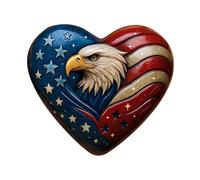 Heart Decoration - Handmade Bald Eagle | Patriotic Decoration for Living Room Bookshelf Desk TV Cabinet, Hand Forging Techniques Bring Out Fine Textures and Embossing Effects