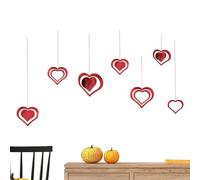 Heart Decorations - Cutout Decorative Love Ceiling Streamers | 7X Red Hollow Heart Ornaments Decorations | Supplies Decorations For Valentine's Day