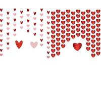 Heart Decorations Garland Set - 8PCS Hanging Heart Garlands, Red and Pink Paper Bunting Pre-Strung, 12M Total Length - Romantic Hanging Decorations for Valentine’s, Wedding or Bridal Shower