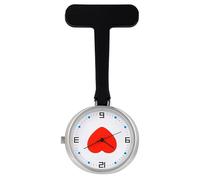 Heart Design Nurses Fob Watch, 39mm Face, 9cm Strap, White and Black Options, Quartz Movement (Black)