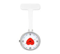 Heart Design Nurses Fob Watch, 39mm Face, 9cm Strap, White and Black Options, Quartz Movement (White)