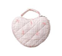 Heart Designs Cosmetic Storage Bag Large Capacity Moulded Toiletry Bag Flowers Decoration Travel Organisers Women Heart Shape Make Up Bag, F, standard size