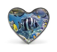 Heart Different Fish Brooch Classic Mini Pin 1 Inch Aluminum Alloy Lapel Pin Personalized Button Badge for Backpack Hat Suit Jacket Clothing Decoration