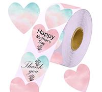 Heart Direct Thermal Stickers Waterproof Color Thermal Labels Small Business Stickers 2 Inch Color-Code Dot Labels for Thermal Label Printer DIY, Inventory, Address, Gift Name Tags 500 Pcs