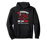 Heart Disease Awareness Go Red in February Red Heart Pullover Hoodie