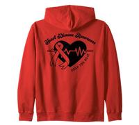 Heart Disease Awareness Keep The Beat Wear Red CHD Heartbeat Zip Hoodie