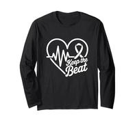 Heart Disease Awareness Keep The Beats Design Long Sleeve T-Shirt