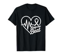 Heart Disease Awareness Keep The Beats Design T-Shirt