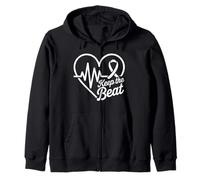Heart Disease Awareness Keep the Beats Design Zip Hoodie
